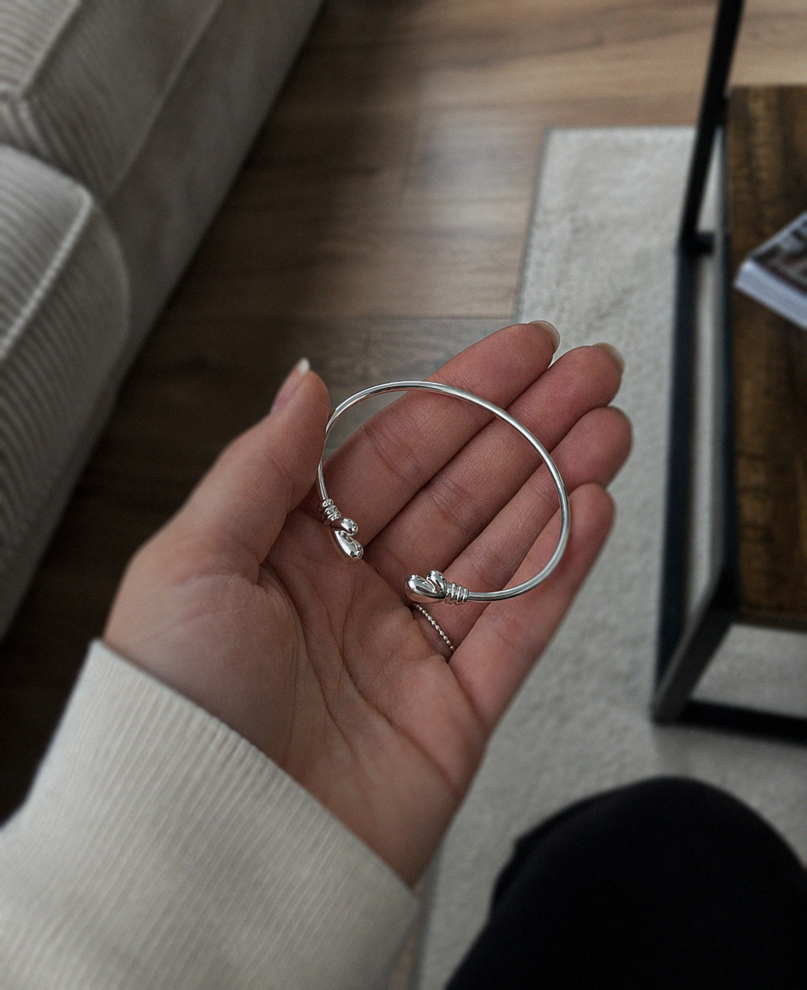 Sterling Silver “Future Champion” Baby Boxing Glove Bangle