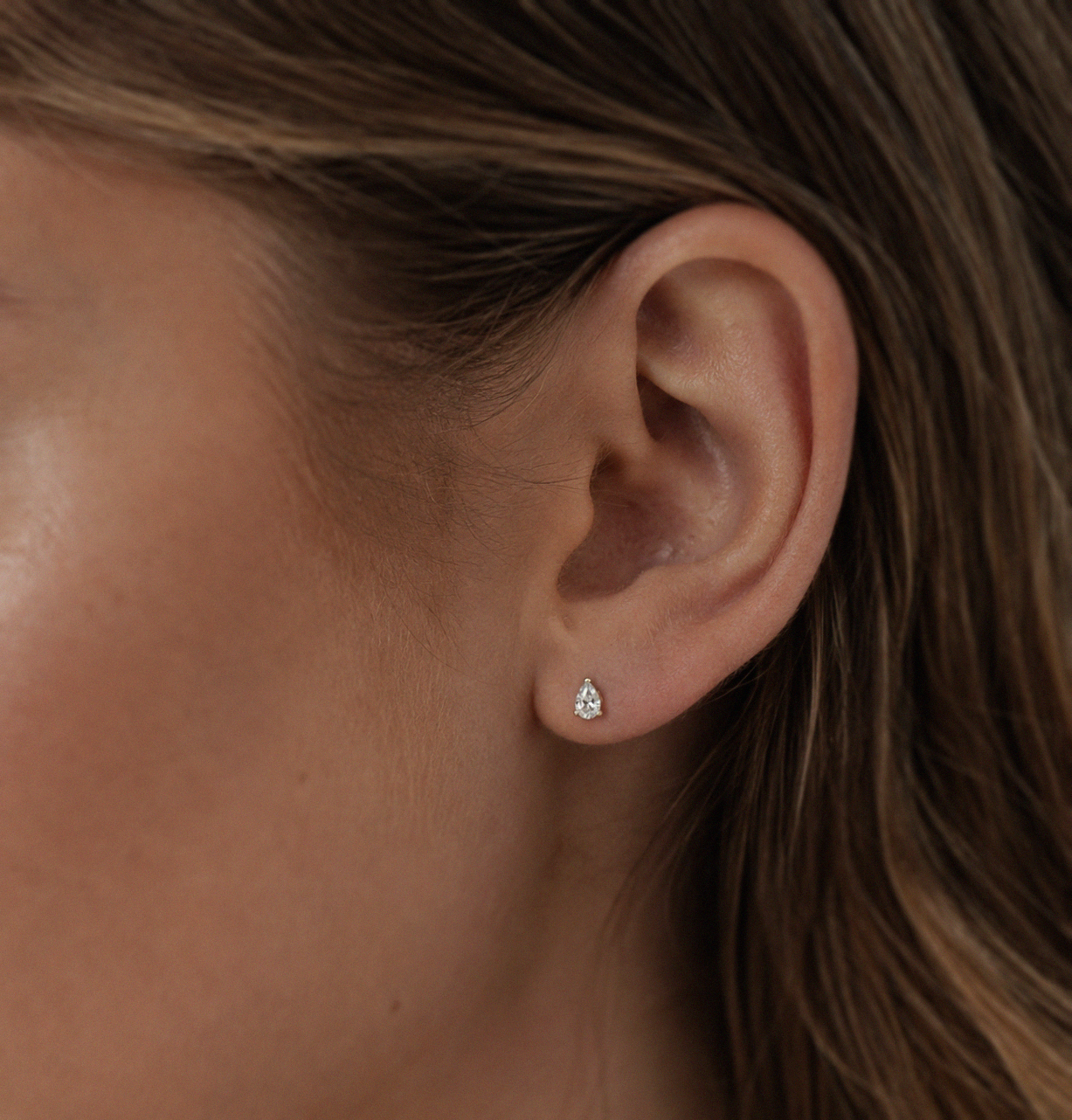 9ct Yellow Gold Pear-Cut Lab-Grown Diamond Stud Earrings – 0.50ct Total
