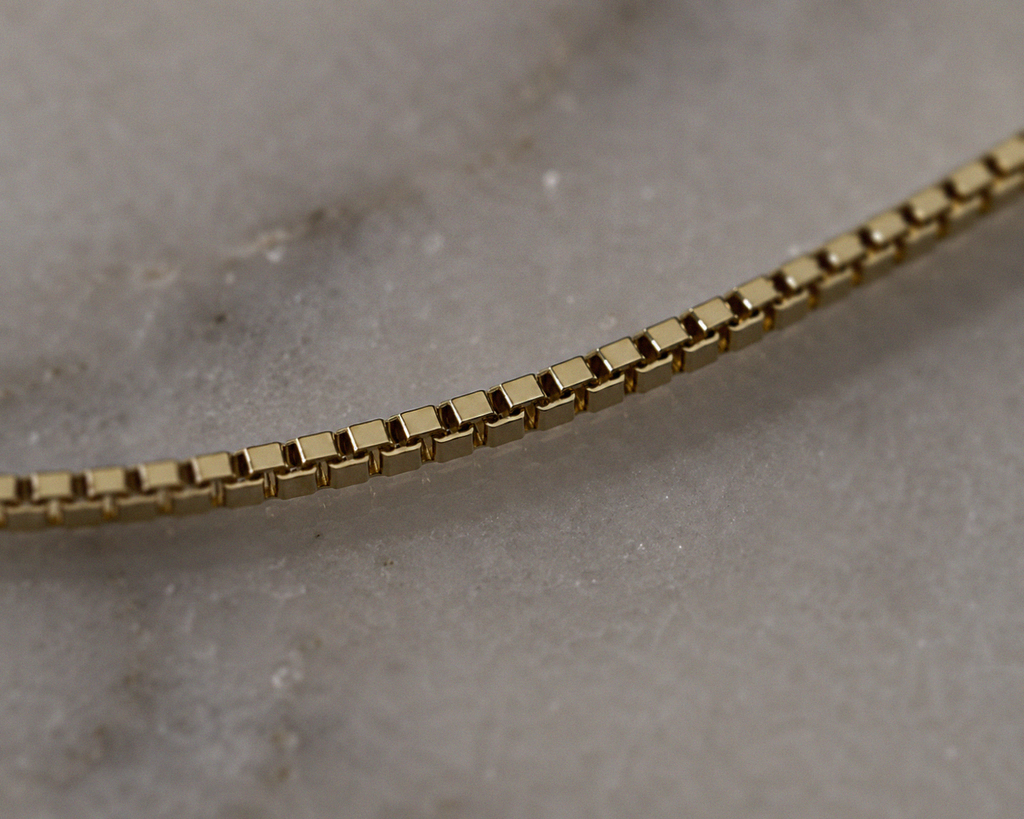 9ct Yellow Gold Venetian Box Chain Necklace (41-46cm)