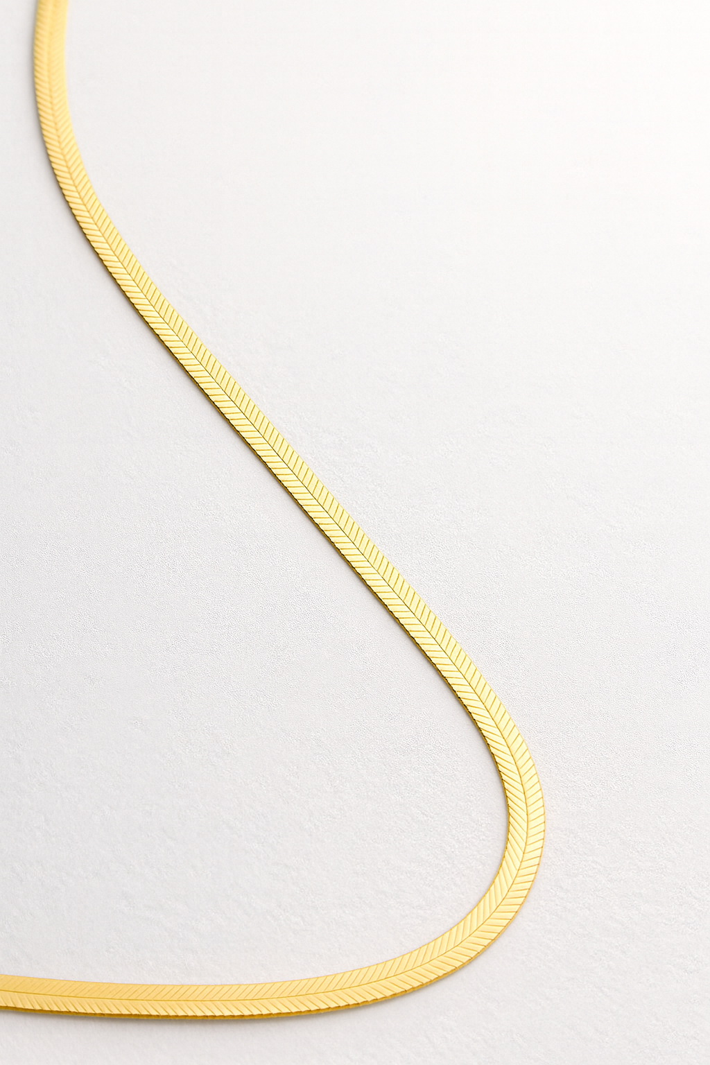 Flat Herringbone Chain Necklace – 18ct Gold Plated Sterling Silver (40–46cm). PRE ORDER