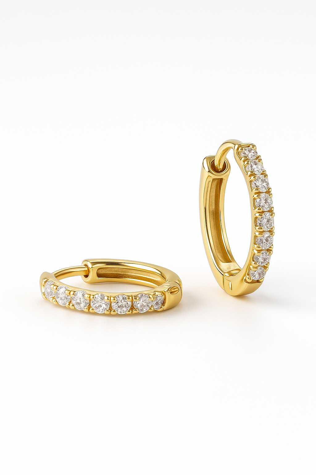 9ct Gold Diamond Pavé Hoop Earrings (Yellow & White Gold) – PRE ORDER