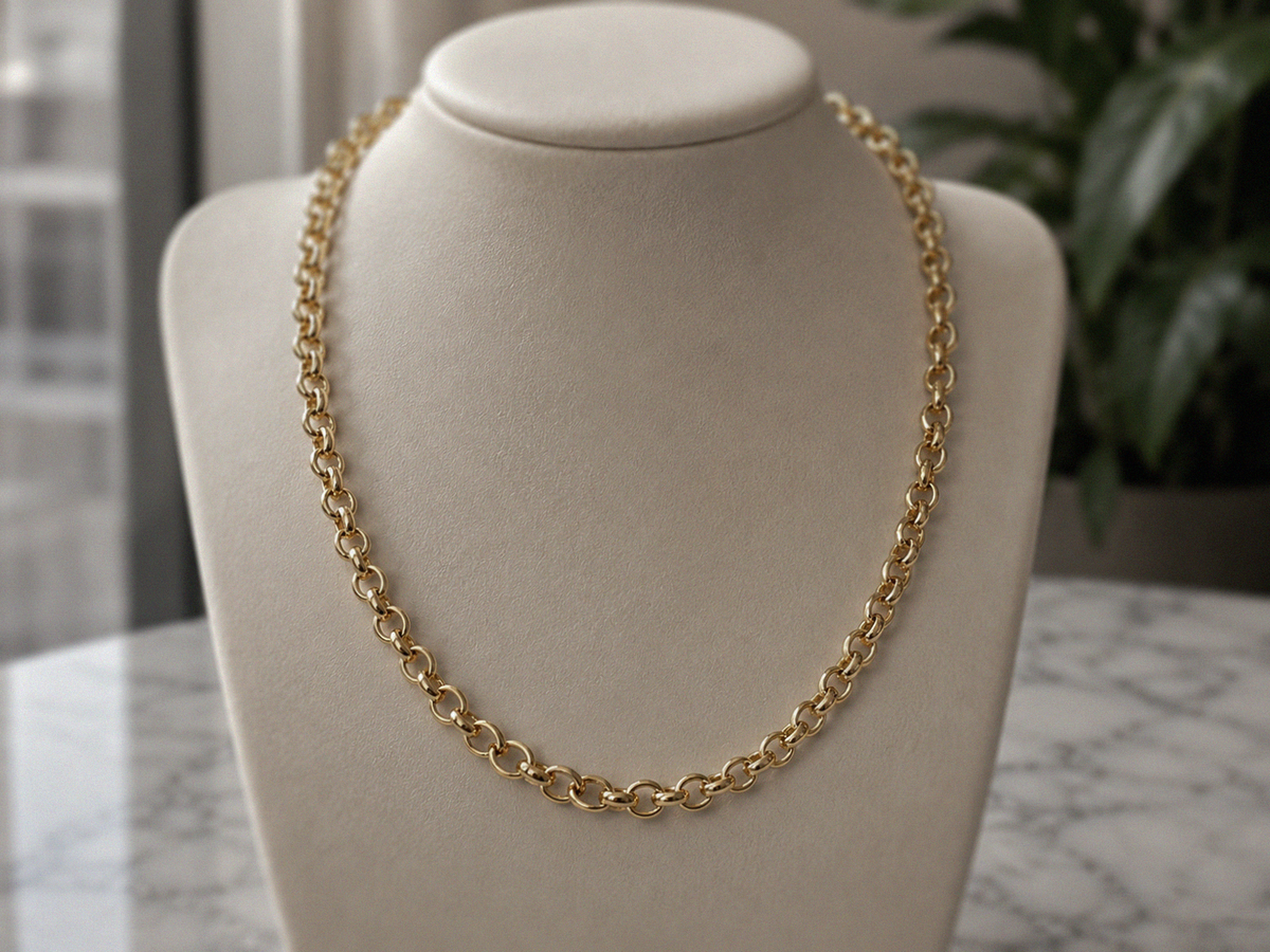 9ct Yellow Gold 5mm Belcher Chain Necklace 20 Inch