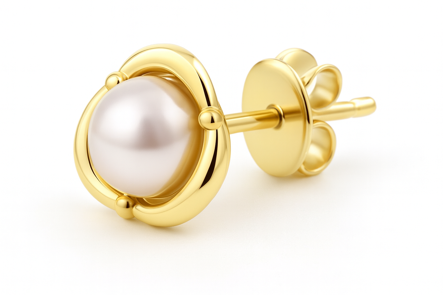 Petal Set Freshwater Pearl Stud Earrings in 9ct Gold - PRE ORDER