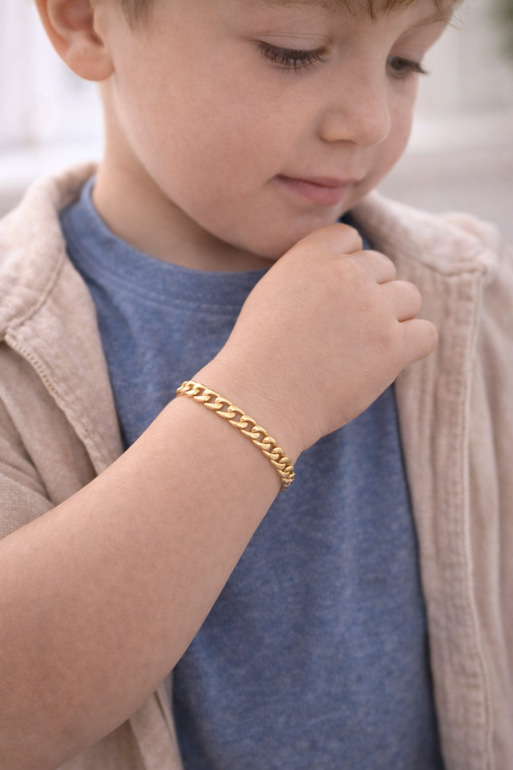 9ct Yellow Gold Children’s Curb Bracelet –3g  5” | Italian Gold
