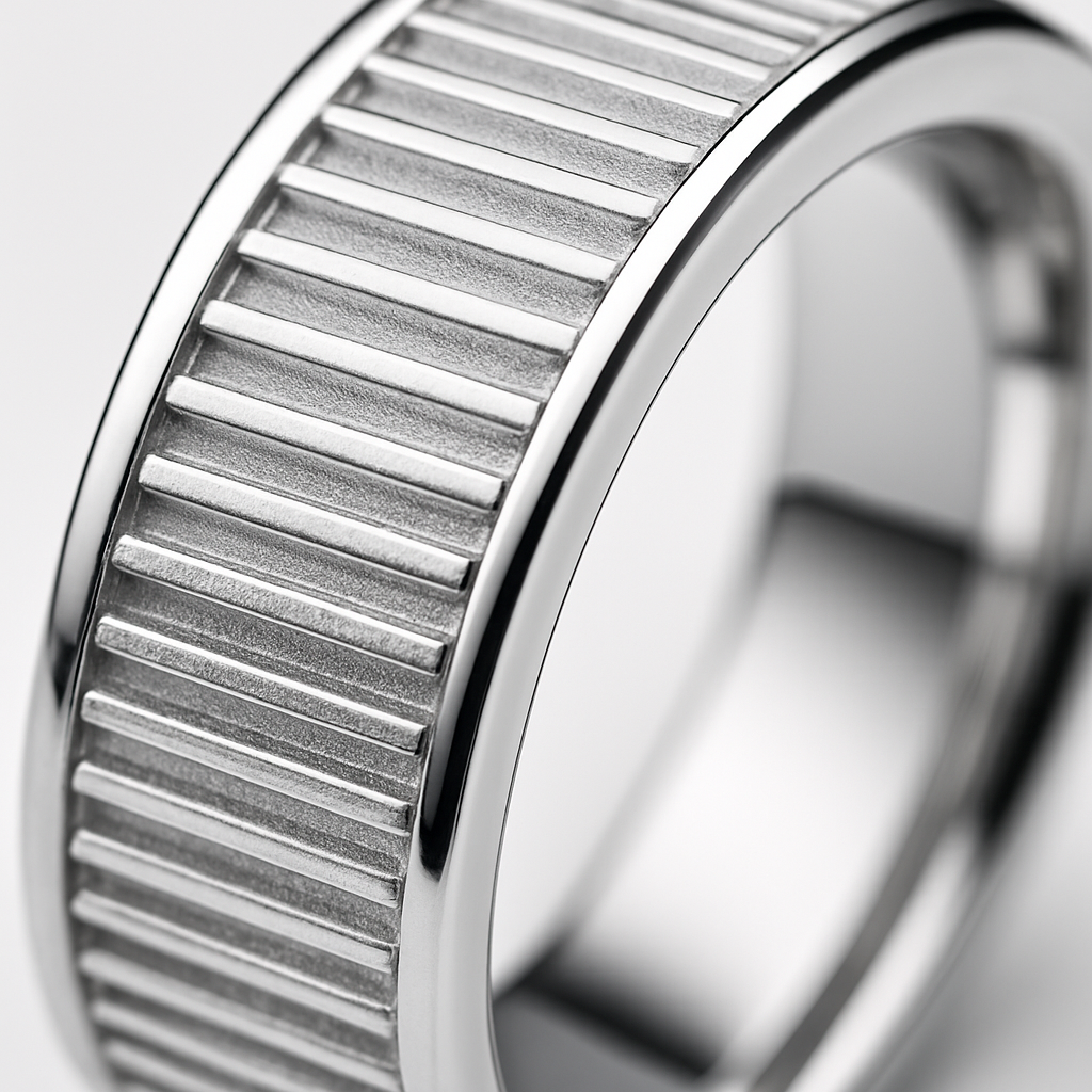 925 Silver Ridged Spinner Ring • Stress Relief Band. PRE ORDER