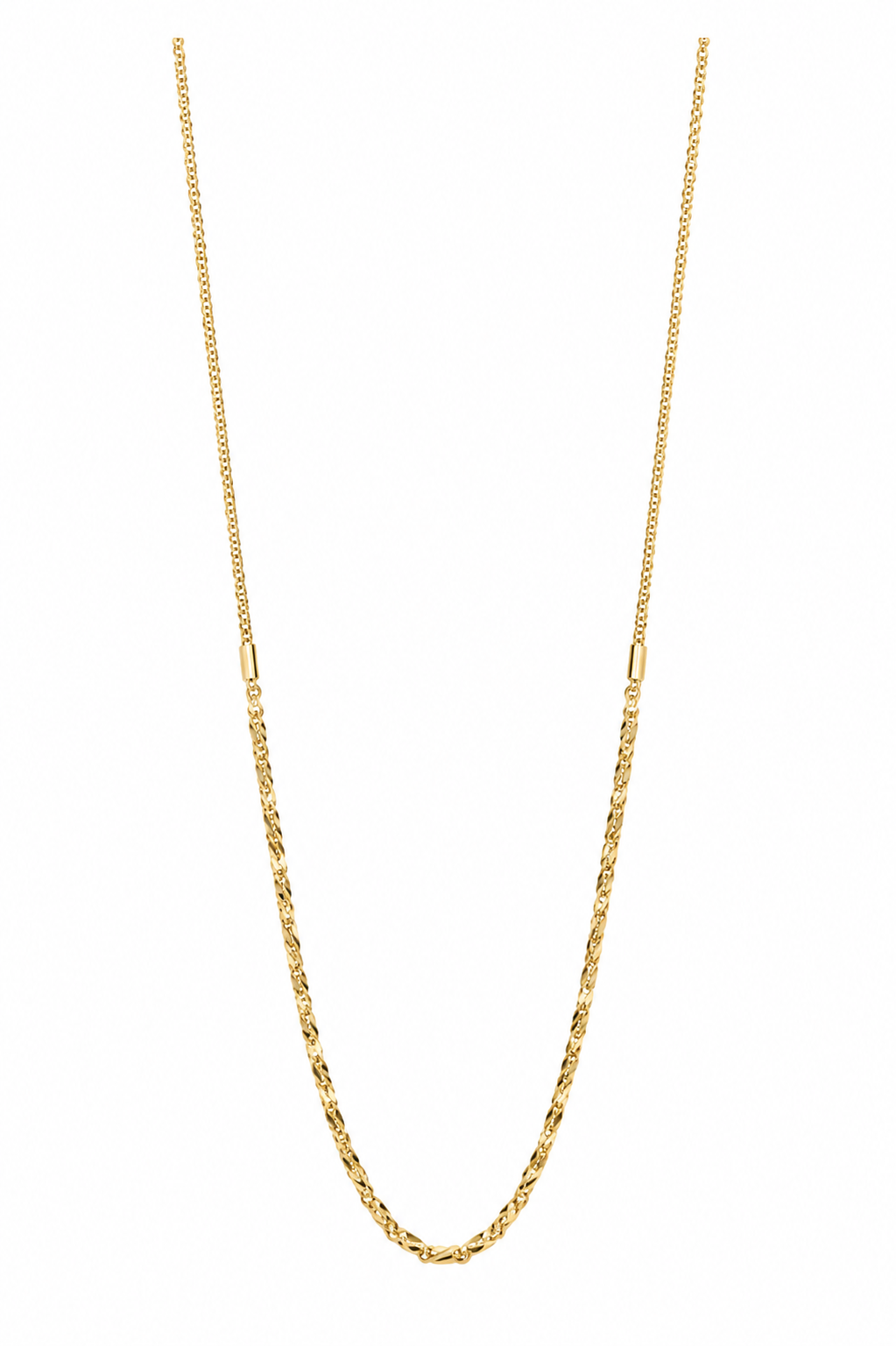 Diamond Cut Bead Bar Necklace in 9ct Yellow Gold