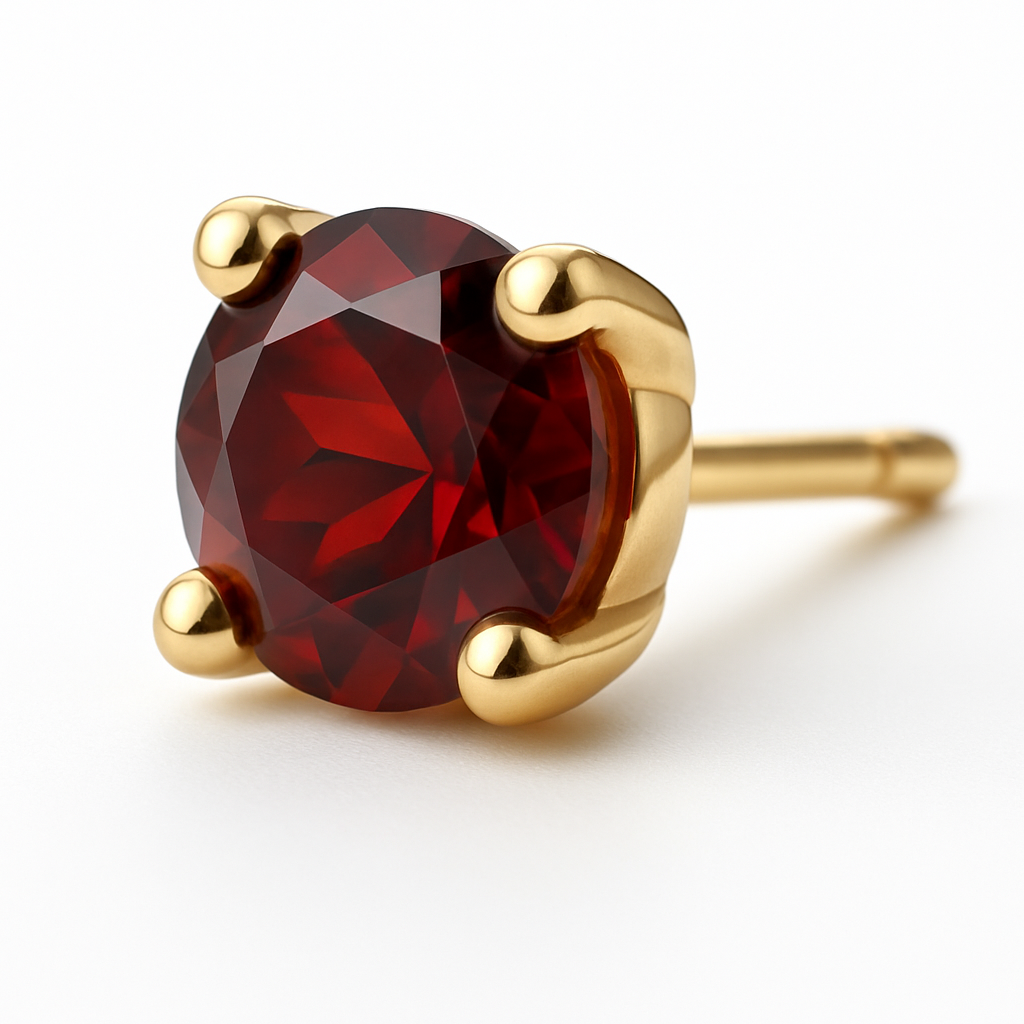 9ct Gold Garnet Earrings • July Birthstone Studs • Red Gemstone PRE ORDER