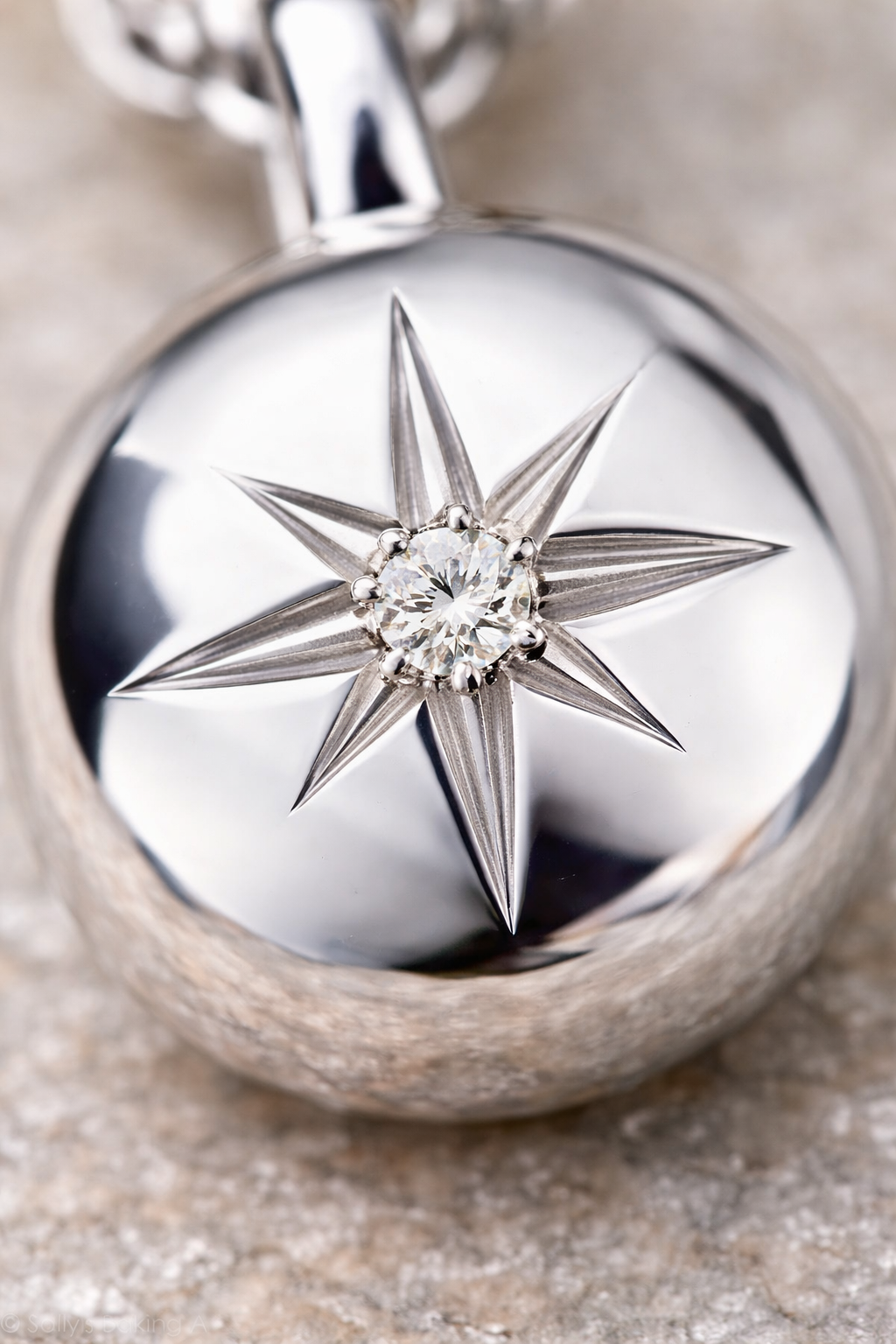 Sterling Silver Starburst Diamond Pendant - Kids