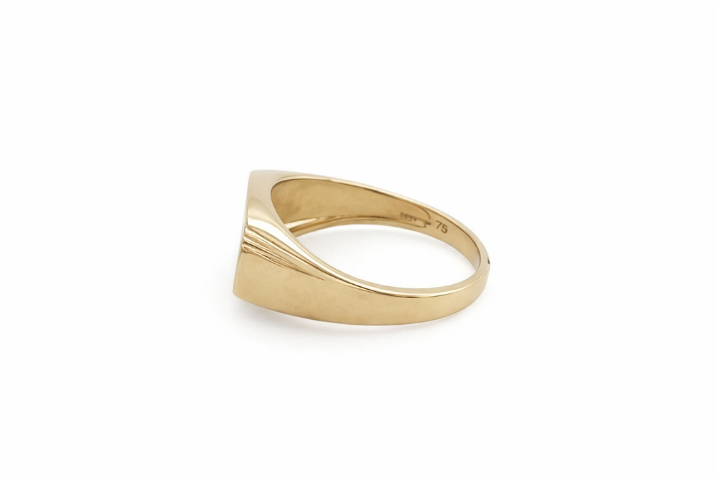 9ct Gold Diamond Accent Signet Ring – Contemporary Men’s Design