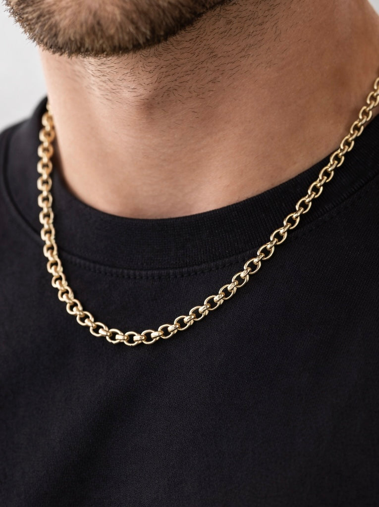 9ct Yellow Gold 5mm Round Belcher Chain