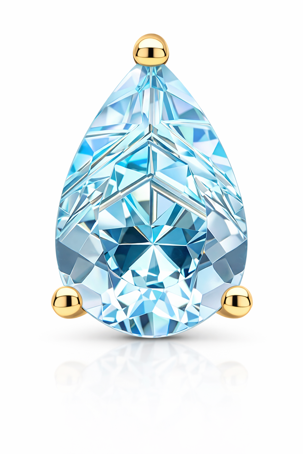 9ct Yellow Gold Pear Cut Blue Topaz Stud Earrings