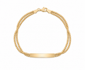 9ct Yellow Gold ID Bar Double Bead Chain Bracelet