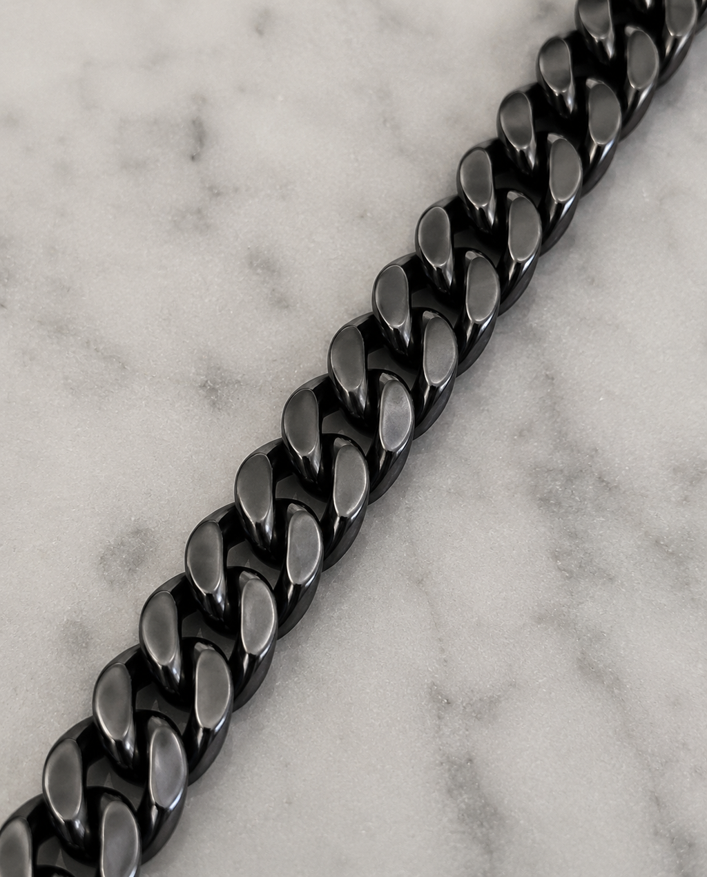 Fred Bennett Black Brushed Stainless Steel Curb Chain Necklace