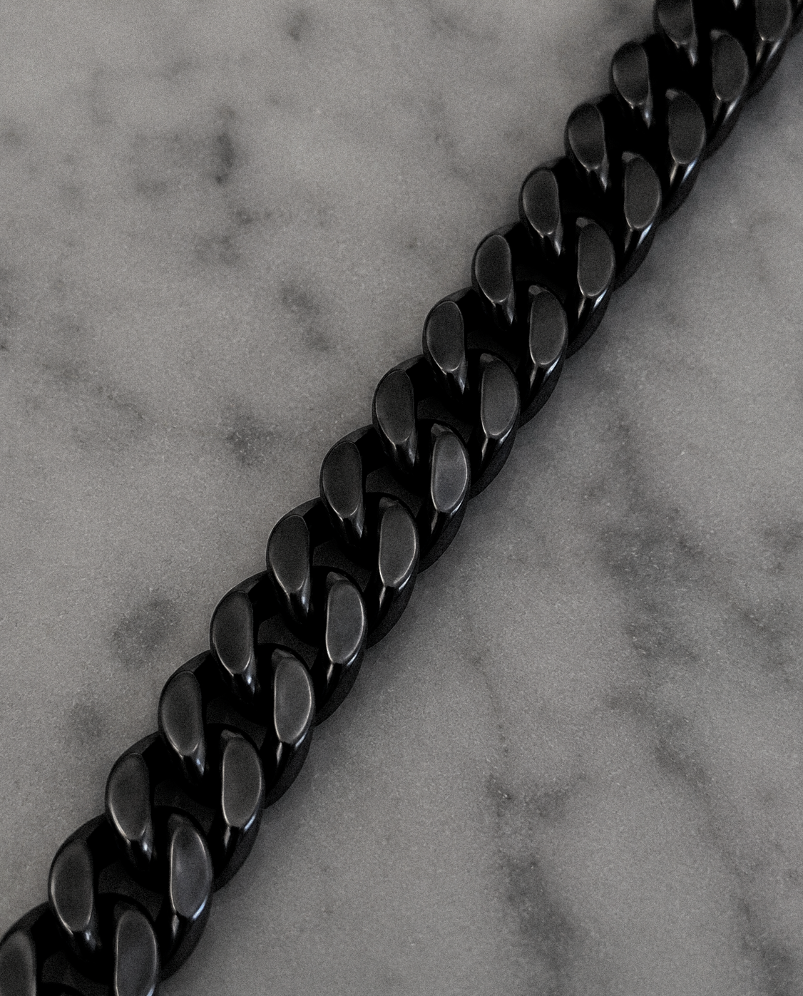 Fred Bennett Black Brushed Stainless Steel Curb Chain Necklace