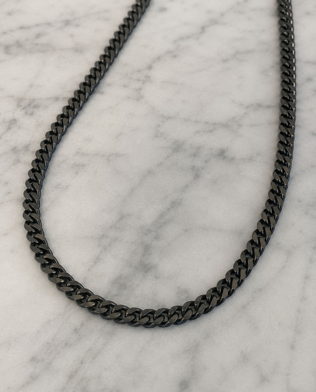 Fred Bennett Black Brushed Stainless Steel Curb Chain Necklace
