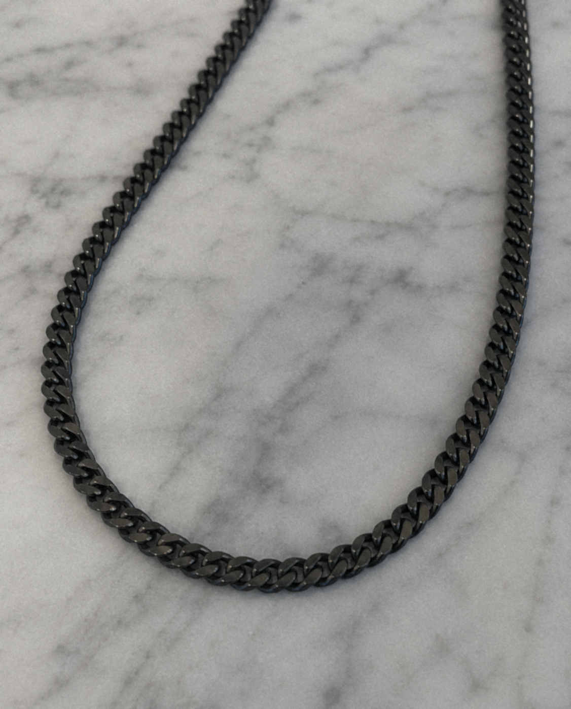 Fred Bennett Black Brushed Stainless Steel Curb Chain Necklace