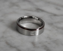 Fred Bennett Cubic Zirconia Stainless Steel Ring with Brown IP Detail