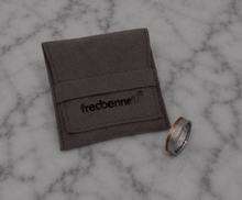 Fred Bennett Cubic Zirconia Stainless Steel Ring with Brown IP Detail