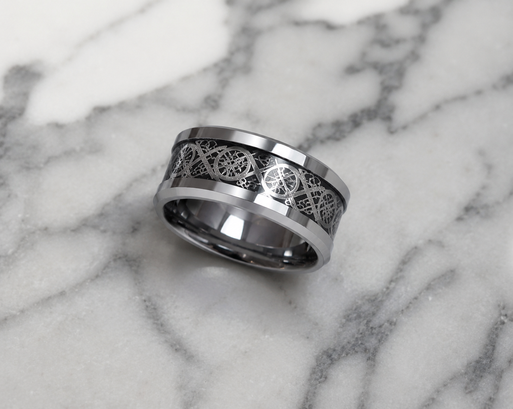 Fred Bennett Filigree Pattern Tungsten Ring