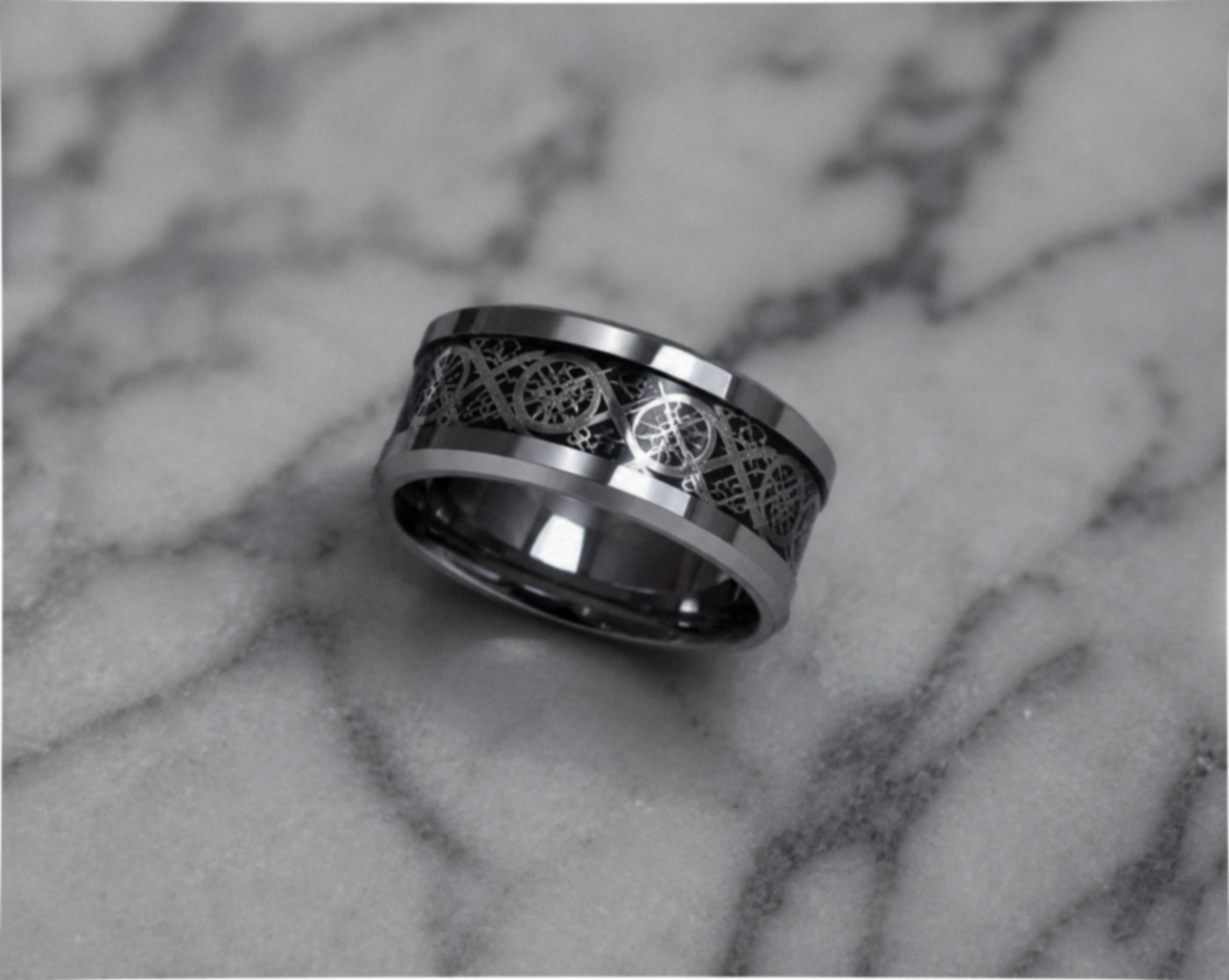 Fred Bennett Filigree Pattern Tungsten Ring