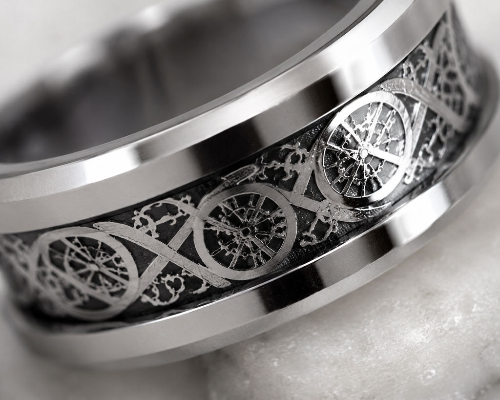 Fred Bennett Filigree Pattern Tungsten Ring