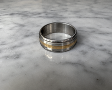 Fred Bennett Stainless Steel & Gold Tone Spinner Ring