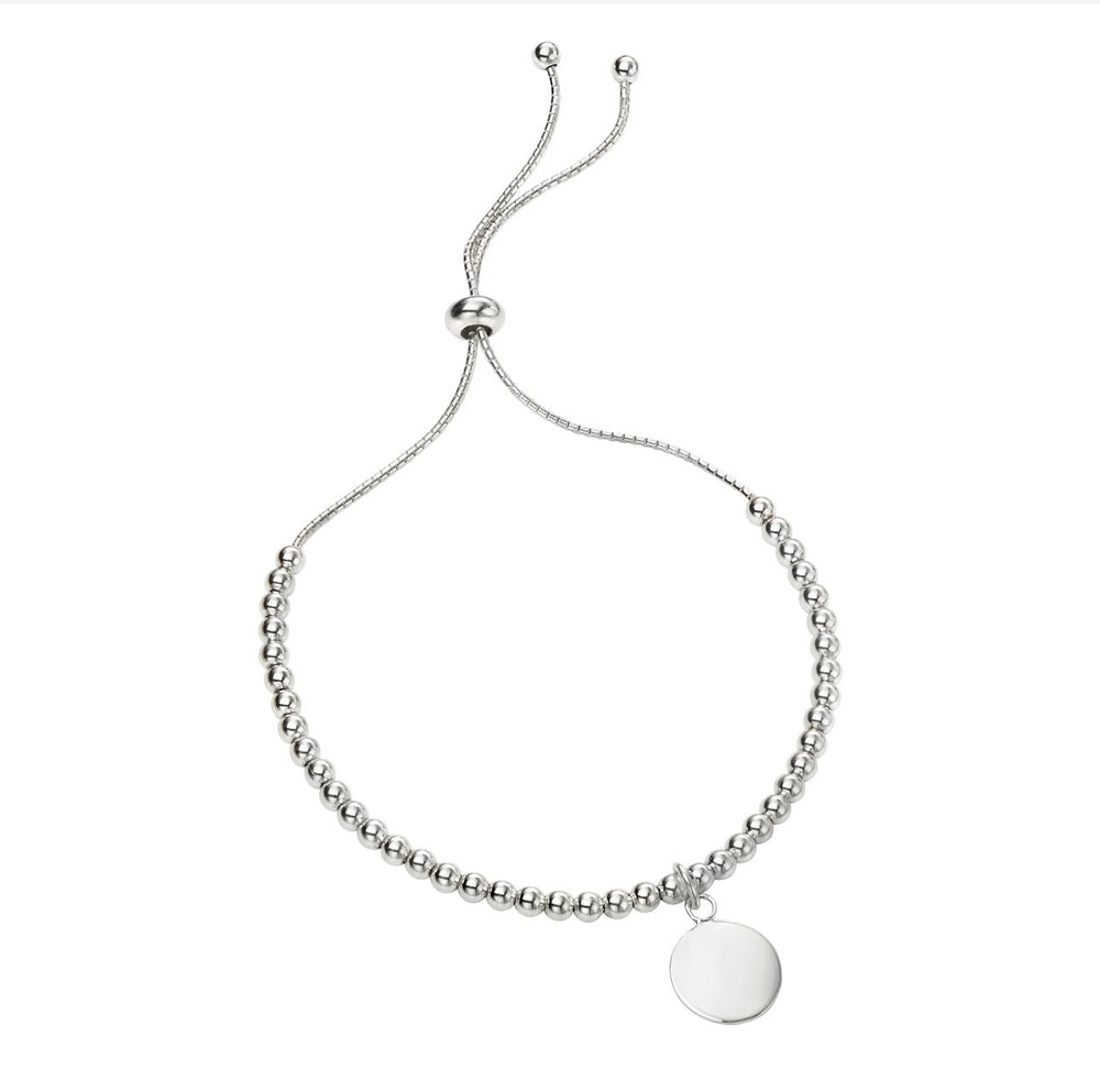 925 Sterling Silver Adjustable Disc Bracelet