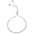 925 Sterling Silver Adjustable Cubic Zirconia Tennis Bracelet