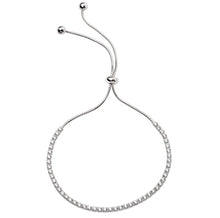 925 Sterling Silver Adjustable Cubic Zirconia Tennis Bracelet