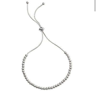 Sterling Silver Polished Ball Adjustable Bracelet
