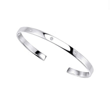 Sterling Silver Torque Bangle with Cubic Zirconia