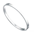 Sterling Silver Square Cut Hinged Bangle
