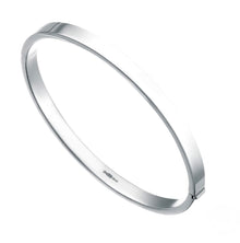 Sterling Silver Square Cut Hinged Bangle