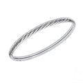 Sterling Silver Twisted Rope Textured Bangle