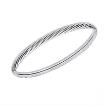 Sterling Silver Twisted Rope Textured Bangle