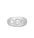 Silver Three Stone Gypsy Ring – CZ Trilogy Design