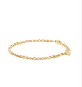14ct Yellow Gold Belcher Bracelet with Heart Charm – 7”