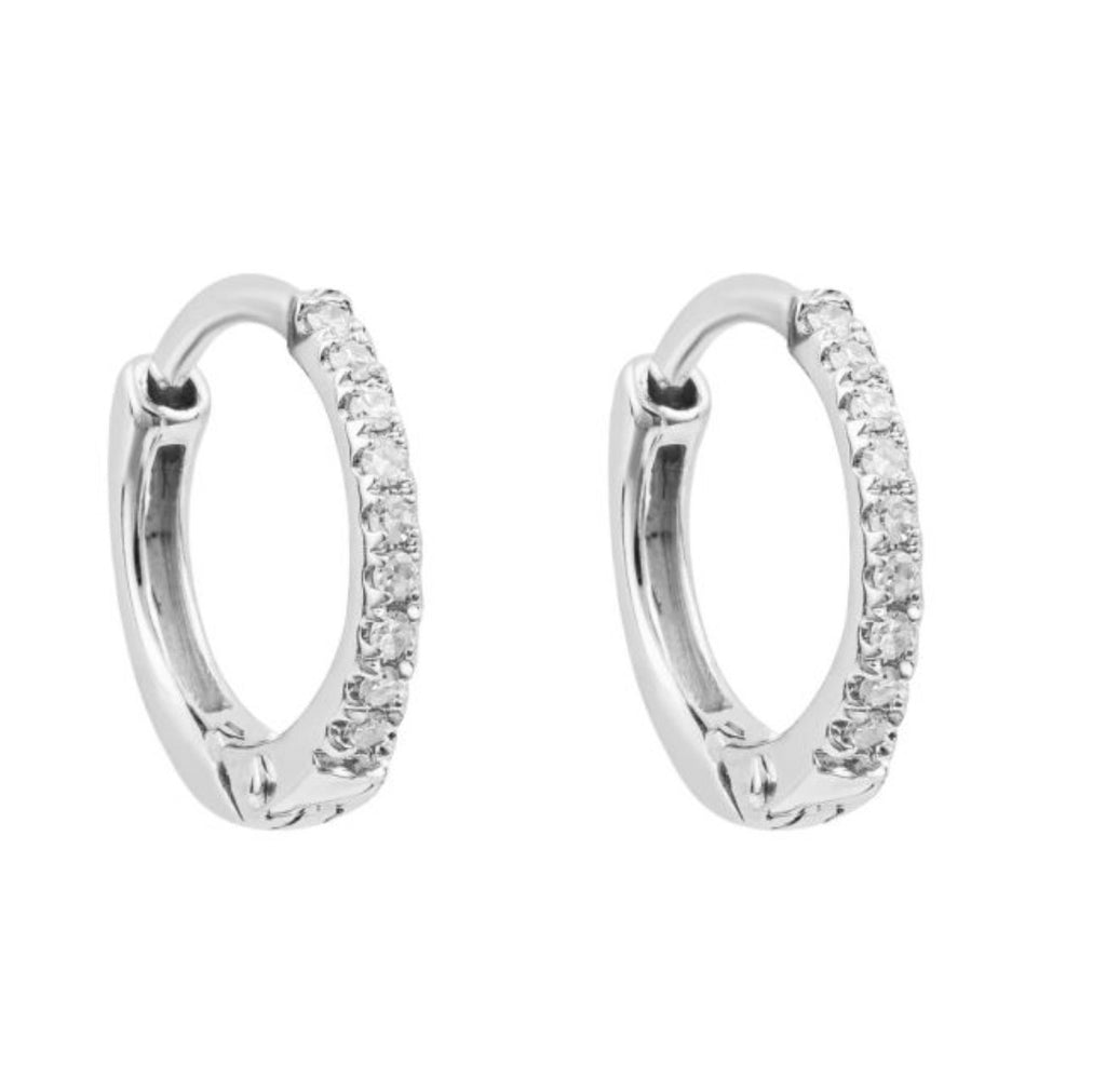 9ct Gold Diamond Pavé Hoop Earrings (Yellow & White Gold) – PRE ORDER