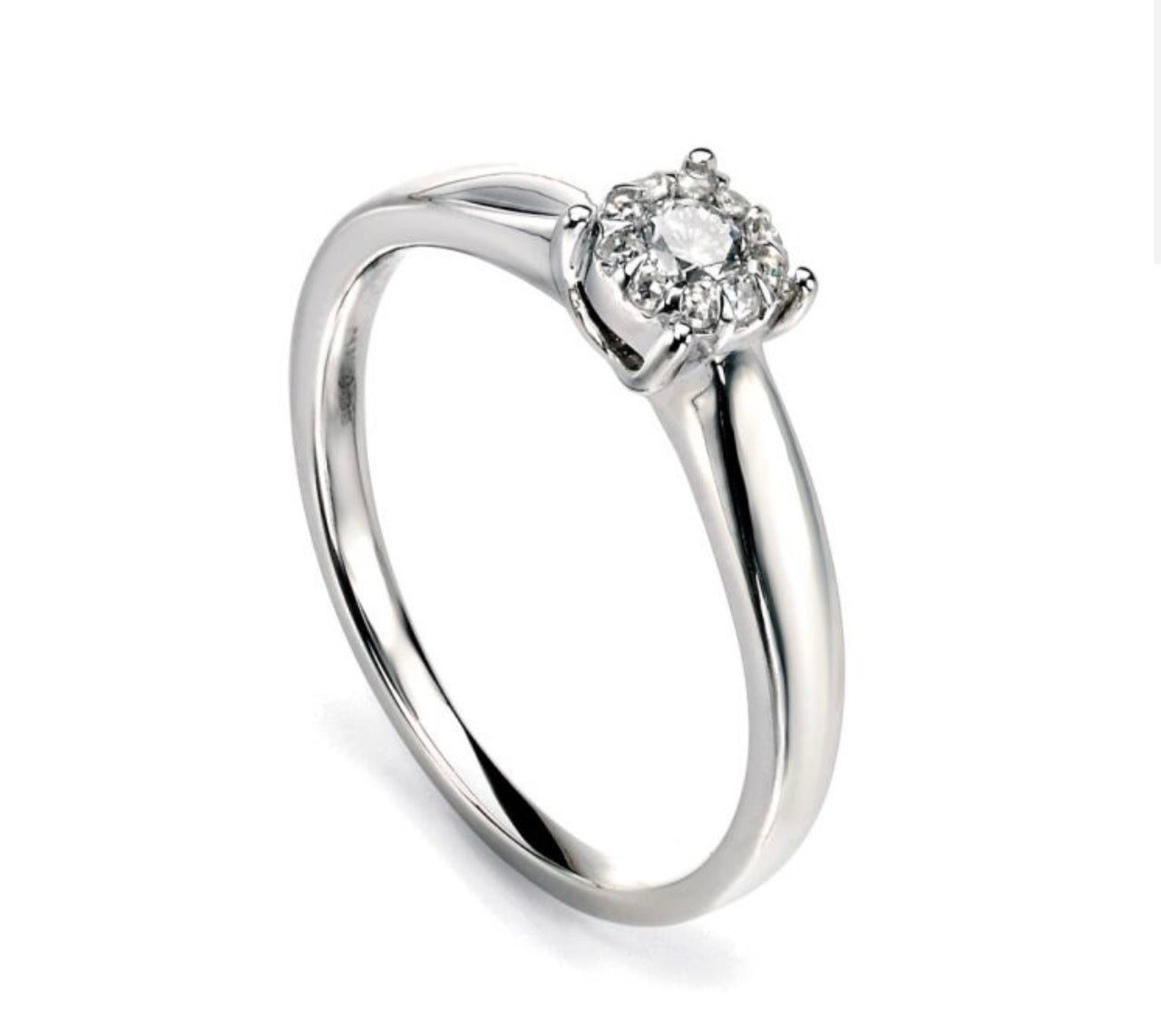 9ct Gold 0.11ct Diamond Cluster Ring (Yellow or White Gold). PRE ORDER