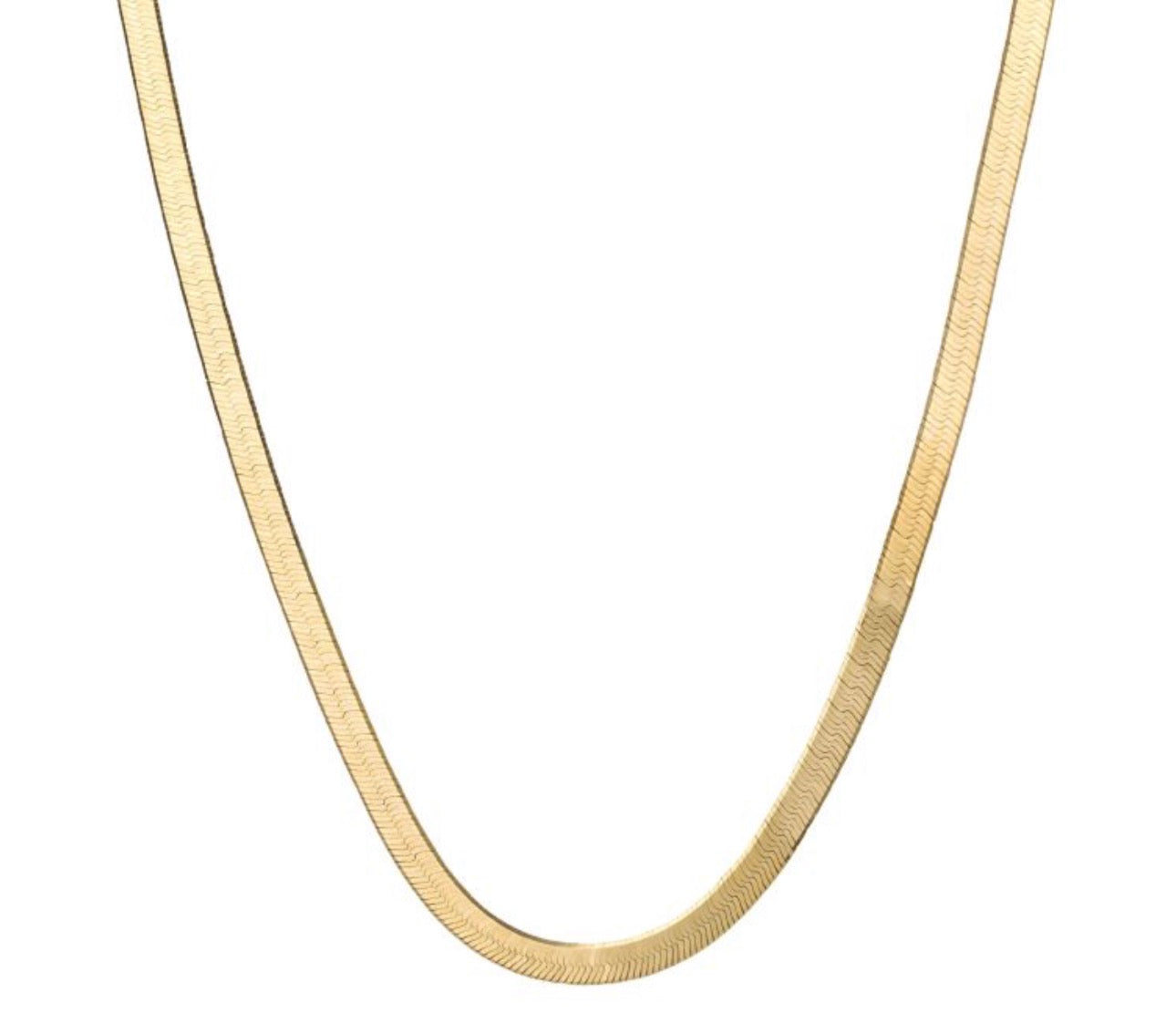 9ct Yellow Gold Herringbone Chain Necklace – 45cm (3.7g). PRE ORDER
