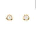Petal Set Freshwater Pearl Stud Earrings in 9ct Gold