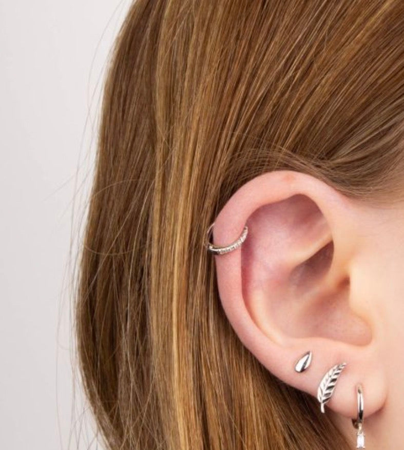 9ct Gold Diamond Pavé Hoop Earrings (Yellow & White Gold) – PRE ORDER