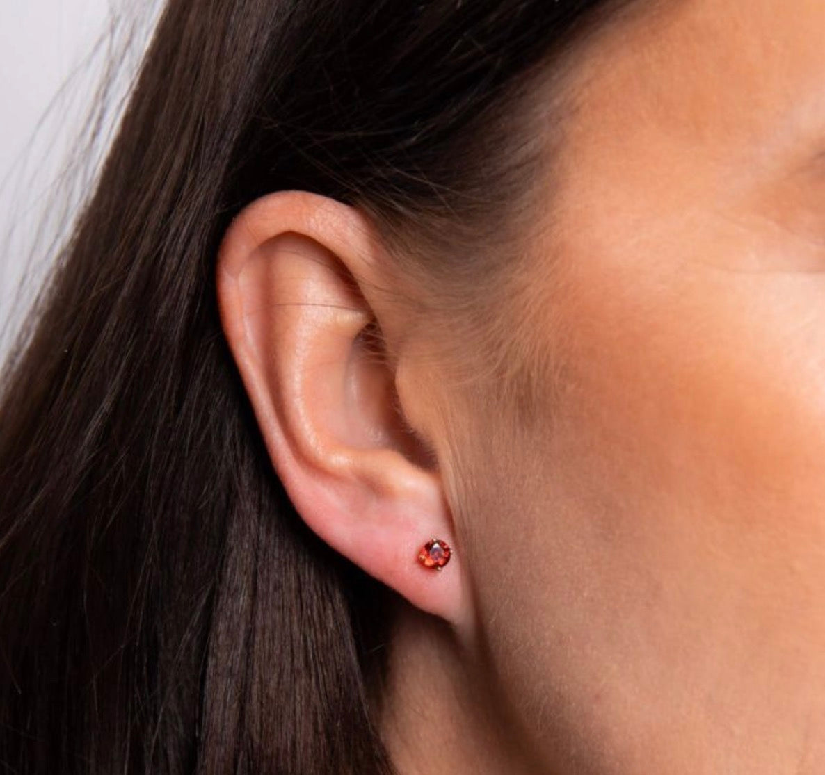 9ct Gold Garnet Earrings • July Birthstone Studs • Red Gemstone PRE ORDER