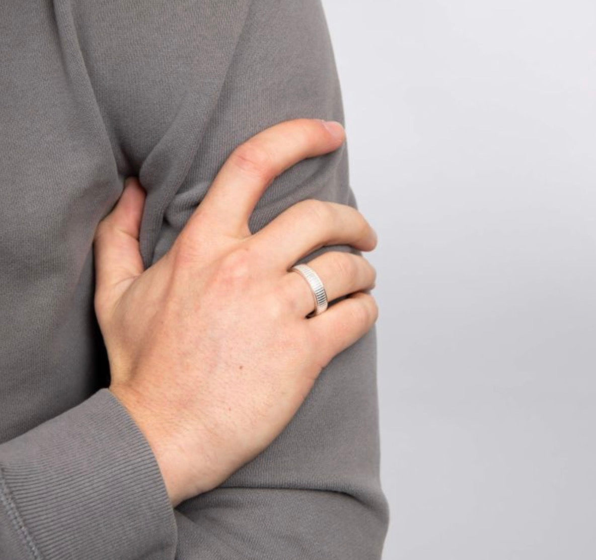 925 Silver Ridged Spinner Ring • Stress Relief Band. PRE ORDER