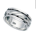 925 Sterling Silver Twist Design Fidget Ring