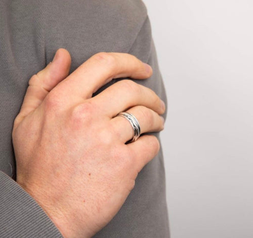 925 Sterling Silver Twist Design Fidget Ring