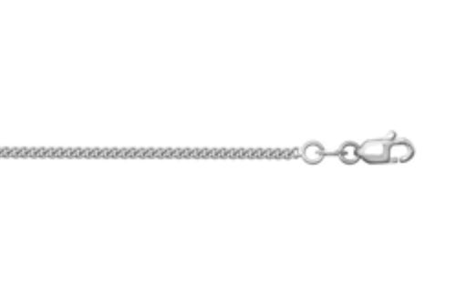 18ct White Gold Diamond-Cut Curb Chain  20” | Solid 6.4g Premium Necklace