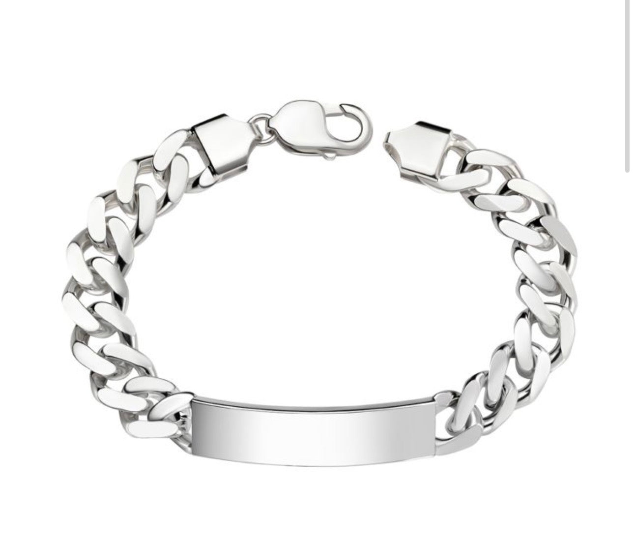 Men’s Heavyweight Silver Curb Bracelet