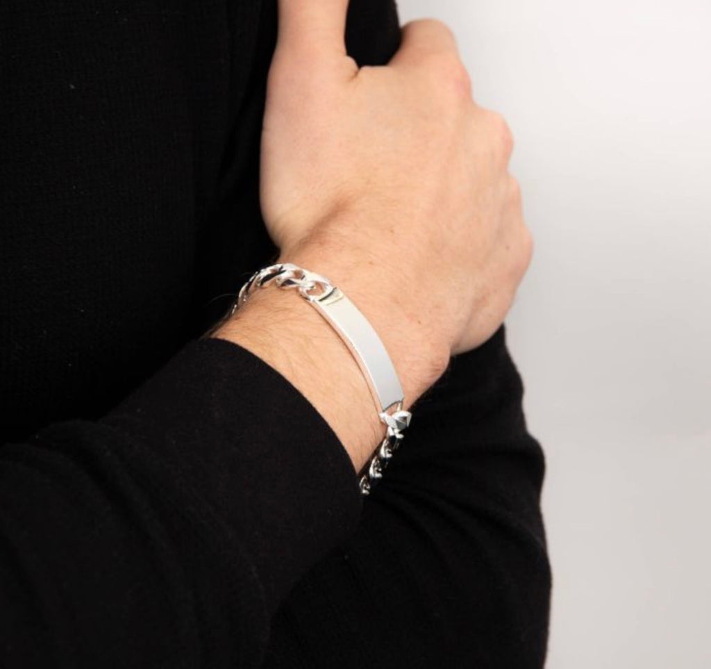 Men’s Heavyweight Silver Curb Bracelet