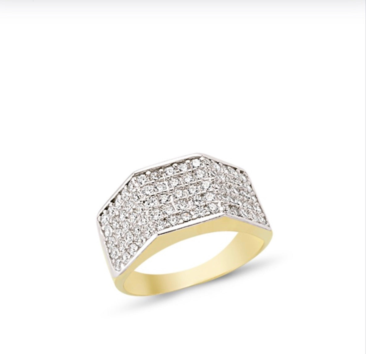 9ct Yellow Gold CZ Fancy Band Ring